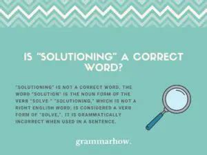 solutioning synonym|is solutioning a word.